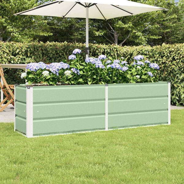 vidaXL Planter Green 62.99 x 15.75 x 17.72 in Steel