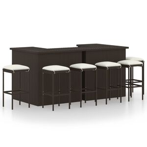 vidaXL Garden Bar Set Brown and Cream