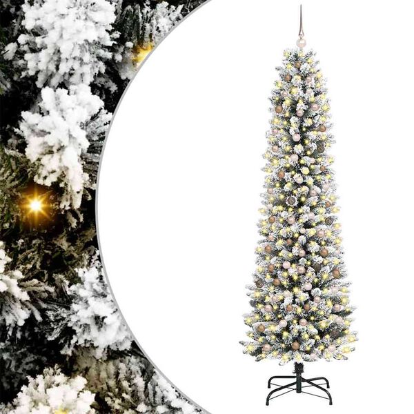 vidaXL Artificial Christmas Tree with 300 LEDs White 94.49 in
