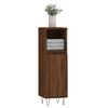 vidaXL Bathroom Cabinet Brown Oak Engineered Wood and Iron Tall