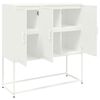 vidaXL Highboard White Steel Medium Highboard Rectangular Industrial