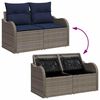 vidaXL Garden Sofa with Cushion 47.64 x 24.41 x 27.17 in Poly Rattan