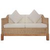 vidaXL Sofa Set Natural Natural Rattan Medium Removable Covers