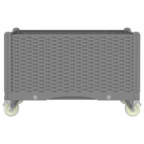 vidaXL Garden Planter Light grey Polypropylene 31.5 x 19.7 x 21.3 in