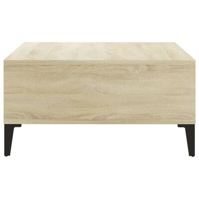 vidaXL Coffee Table White and Sonoma Oak 23.6"x23.6"x11.8" Engineered Wood