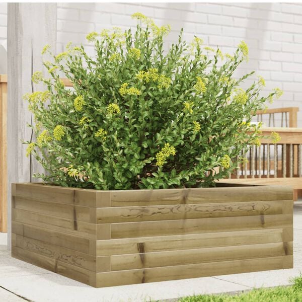 vidaXL Garden Planter Natural Wood Impregnated Pine Wood Medium
