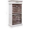 vidaXL Shoe Cabinet Brown and White Paulownia Wood Medium Shoe Cabinet