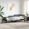 vidaXL Day Bed Black Solid pine wood Twin Day Bed Rectangular Modern
