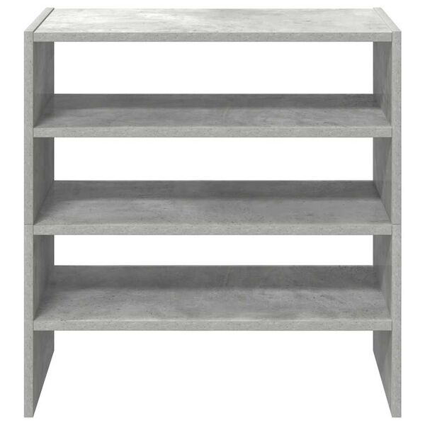 vidaXL Shoe Rack Set of 2 Concrete Grey Engineered Wood Stackable