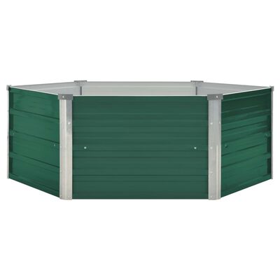 vidaXL Raised Garden Bed 50.8"x50.8"x18.1" Galvanized Steel Green
