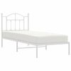 vidaXL Bed Frame White Powder-Coated Steel 31.5x79 in Bed Frame