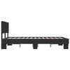 vidaXL Bed Frame Black Engineered wood, Metal, Plywood Double size