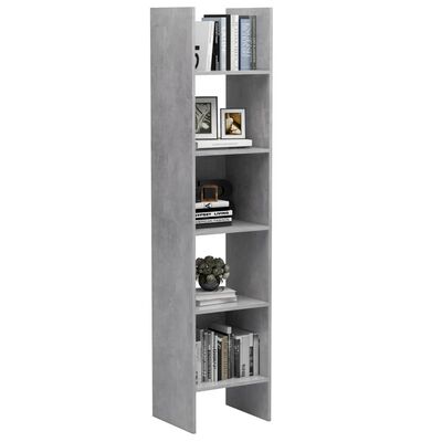 vidaXL Book Cabinet Concrete Gray 15.7"x13.8"x70.9" Chipboard