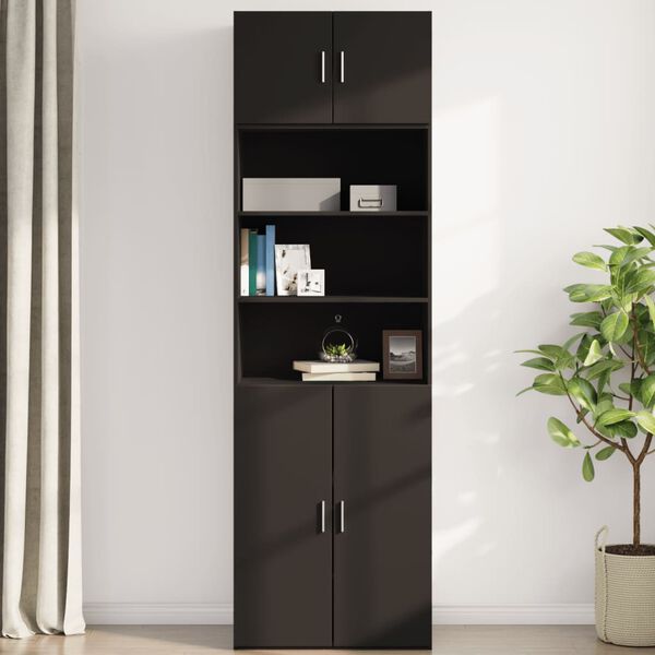 vidaXL Wall Cabinet Black Engineered Wood Medium Wall Cabinet