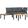 vidaXL Garden Sofa Set Black Powder-coated Aluminum 3 Piece Set Modular