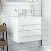 vidaXL Bathroom Sink Cabinet High gloss white Engineered wood, Ceramic