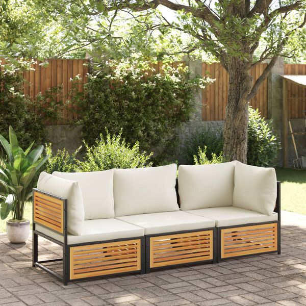 vidaXL Garden Sofa Cream white