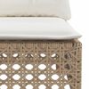 vidaXL Patio Sofa Corner with Cushions Beige Poly Rattan