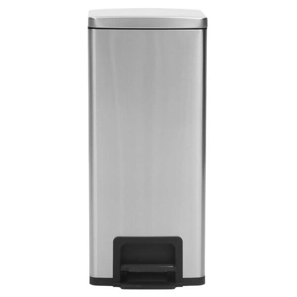 vidaXL Dustbin with Pedal Anti-fingerprint 7.9 gal Silver Stainless Steel