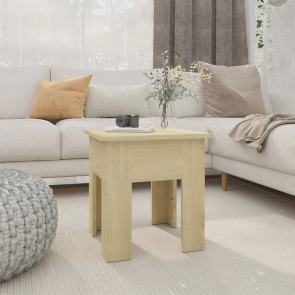 vidaXL Coffee Table Sonoma Oak Engineered Wood 15.7 x 15.7 in