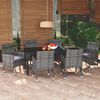 vidaXL Dining Set Grey, Black, Dark Grey PE rattan, Steel, Aluminum, WPC