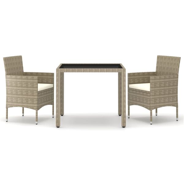 vidaXL Garden Dining Set Beige