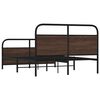 vidaXL Bed Frame Brown Oak Steel, Engineered Wood Full Bed Frame
