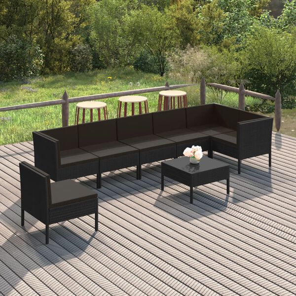 vidaXL Garden Lounge Set Black