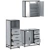 vidaXL Bathroom Furniture Set Gray Sonoma Engineered wood, metal, glass