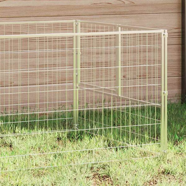 vidaXL Dog Kennel Silver Steel 79 x 39.4 x 27.6 in Durable Dog Kennel