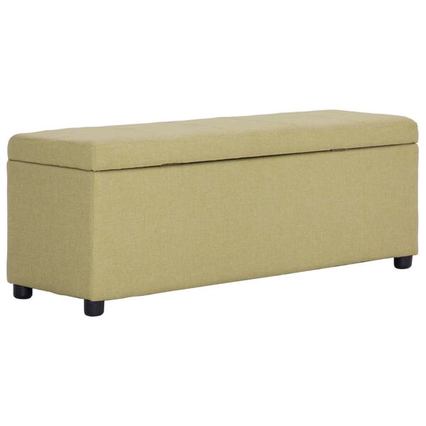 vidaXL Bench Green Polyester, Wood 46 in Bench Rectangular Modern