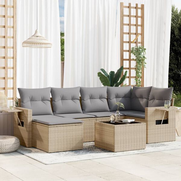 vidaXL Garden Sofa Set Beige