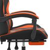 vidaXL Gaming Chair with Footrest Black and Orange Faux Leather