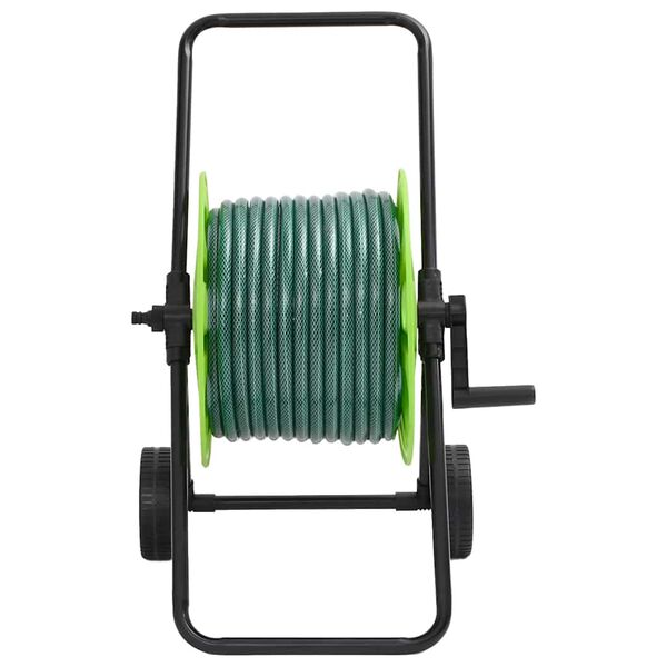 vidaXL Green Hose Reel Cart with Hose Fitting Set 0,75" 98.4 ' PVC