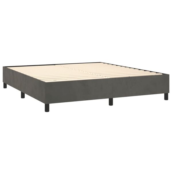vidaXL Bed Frame Dark Grey Velvet (100% polyester), plywood, engineered wood