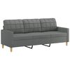 vidaXL Sofa Set Dark Grey Fabric 2-Seater, 3-Seater, Footstool Sofa Set