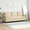 vidaXL 3-seater Sofa Cream Fabric (100% polyester), Metal, Textilene