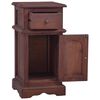vidaXL Bedside Cabinet Classic Brown Solid Mahogany Wood Medium Storage