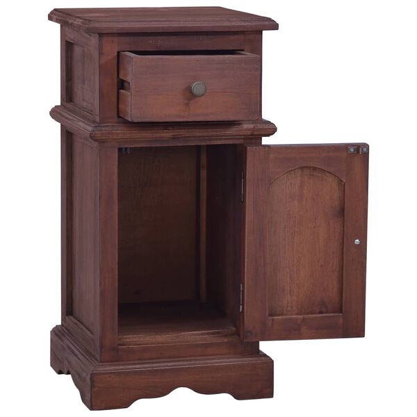 vidaXL Bedside Cabinet Classic Brown Solid Mahogany Wood Medium Storage