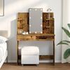 vidaXL Dressing Table Old wood Engineered wood, glass Adjustable Armrests
