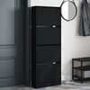 vidaXL Shoe Cabinet Black Engineered wood Slim Shoe Cabinet