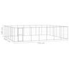 vidaXL Dog Kennel Silver Galvanized Steel 546.2 sq ft Durable