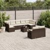vidaXL Garden Sofa Set Brown PE rattan, powder-coated steel, tempered glass