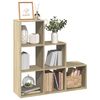 vidaXL Room Divider Bookcase Sonoma oak Engineered wood 3-Tier Bookcase