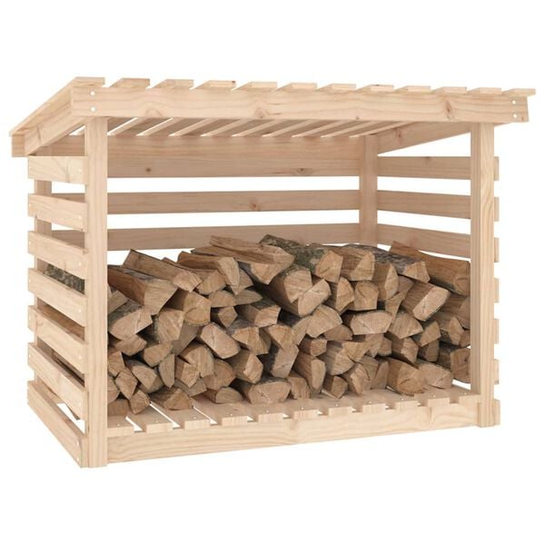 vidaXL Firewood Rack 42.5x28.7x31.1" Solid Wood Pine
