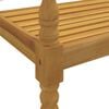 vidaXL Bench Natural wood, Black cushion Solid teak wood, polyester Large
