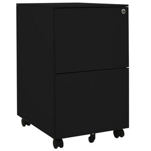 vidaXL File Cabinet Black Steel 15.4x17.7x26.4 in File Cabinet