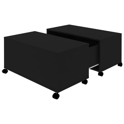 vidaXL Coffee Table Black 29.5"x29.5"x15" Engineered Wood
