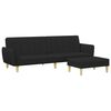 vidaXL Sofa Bed Black 100% polyester, foam, wood, plastic Large