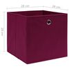 vidaXL Storage Box Set of 4 Dark Red Non-woven fabric
